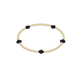enewton signature cross small 2mm gold bracelet onyx