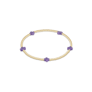 enewton signature cross small 2mm gold bracelet purple