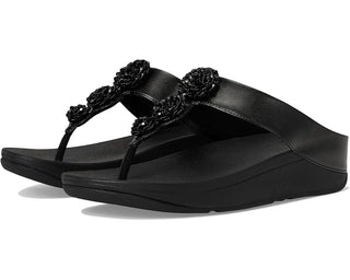 FitFlop Fino Beadie Button Black Sandal