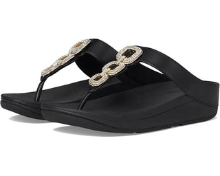 FitFlop Fino Crystal Chain Black Sandal