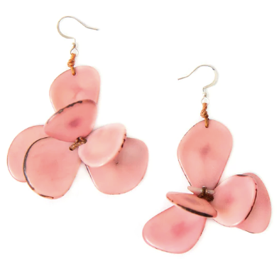 Tagua Pink Florence Earrings