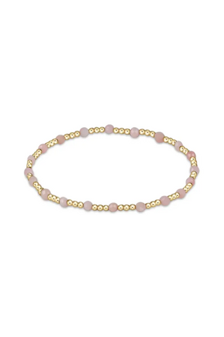 Enewton Gemstone Gold Sincerity Pattern 3mm Bead Bracelet - Pink Opal