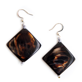 Tagua Juana Onyx Earrings