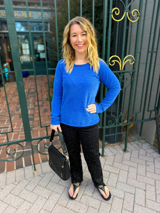 Lulu B Blue Chenille Sweater