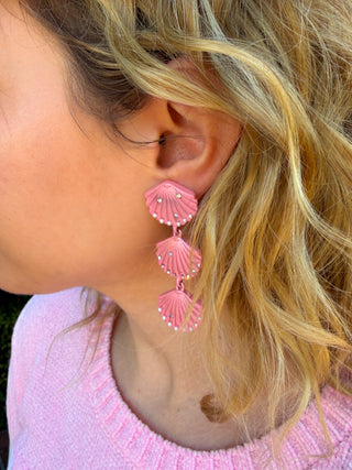 Pink Shell Drop Earrings