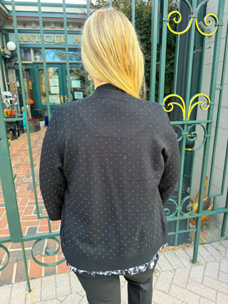 Lulu B Black Crystal Cardigan Sweater