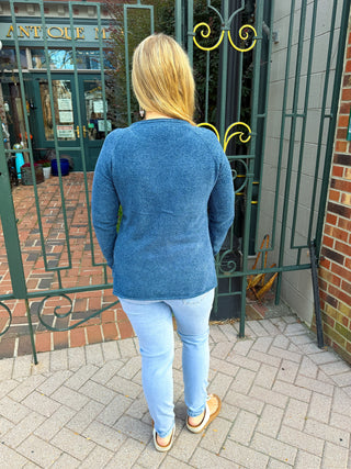 Lulu B Navy Chenille Sweater