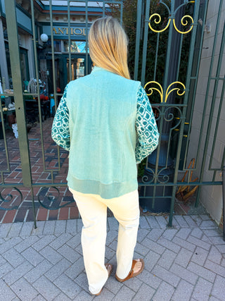 Escape by Habitat Teal Heather Fleece Snap Vest