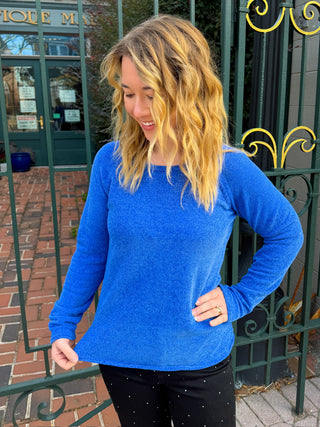 Lulu B Blue Chenille Sweater