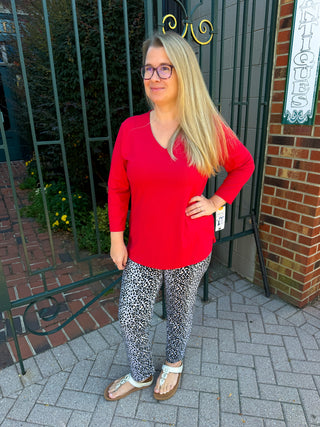 Lulu B Neutral Leopard Secret Pocket Capri Leggings