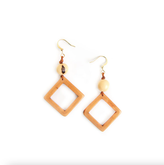 Tagua Sally Ivory and Cafe con Leche Earrings