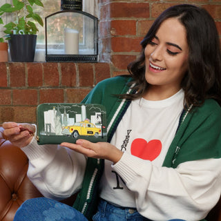 Vendula London New York City Cats & Corgis Large Ziparound Wallet Styled