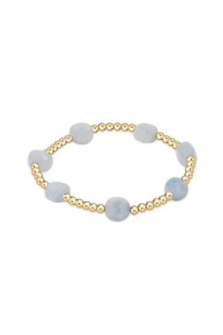 Enewton Admire Gold 3mm Bead Bracelet - Aquamarine