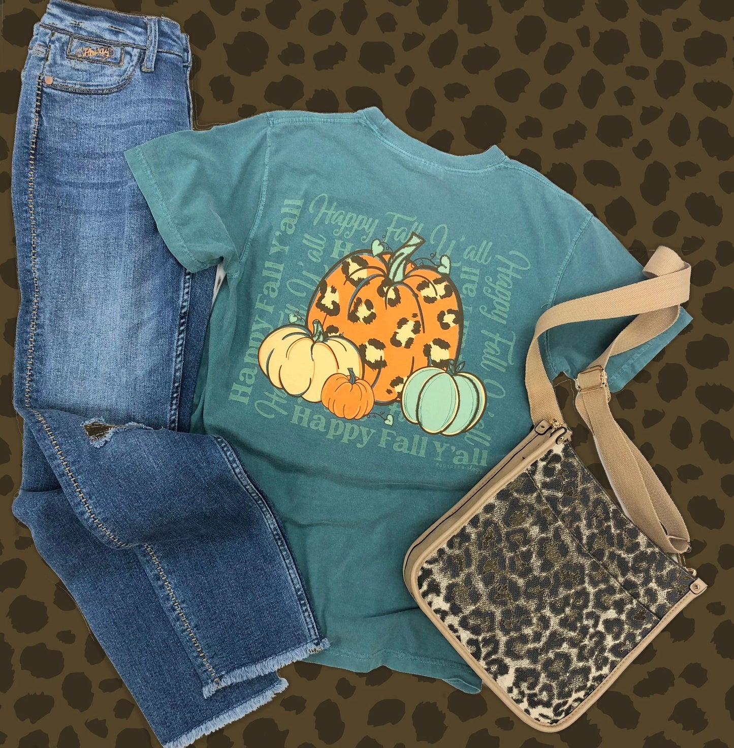 Southernology Happy Fall Leopard Pumpkins Tee