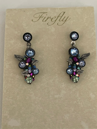Firefly Light Blue Stud Drop Earrings