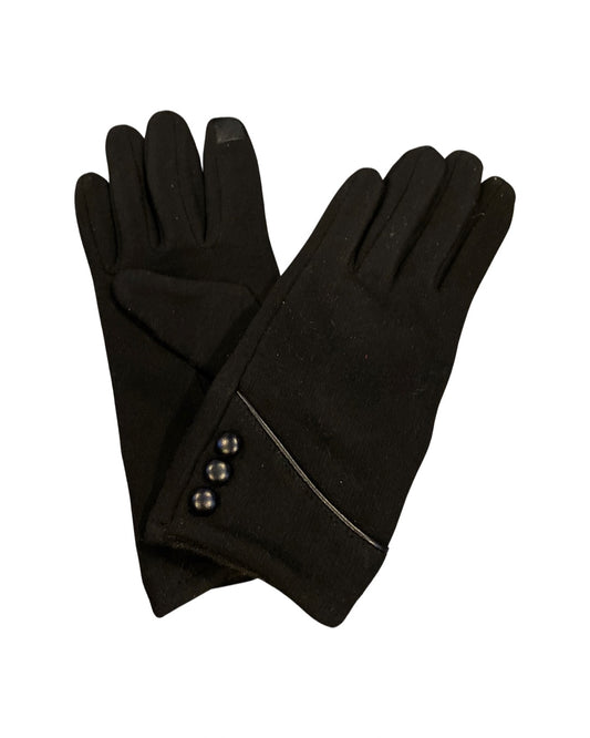 Black button gloves