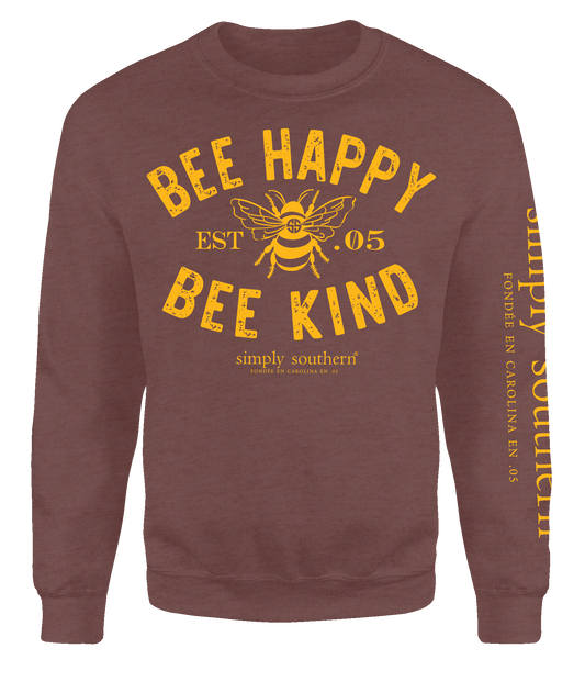 Simply Southern Bee Happy Crew Neck Sweatshirt