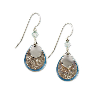 Silver Forest Navy and Silver Earrings