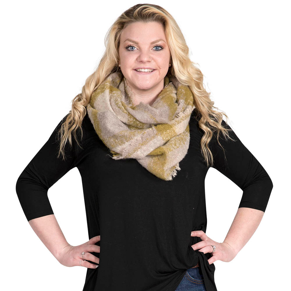Simply Southern Olive and Grey Infinity Scarf