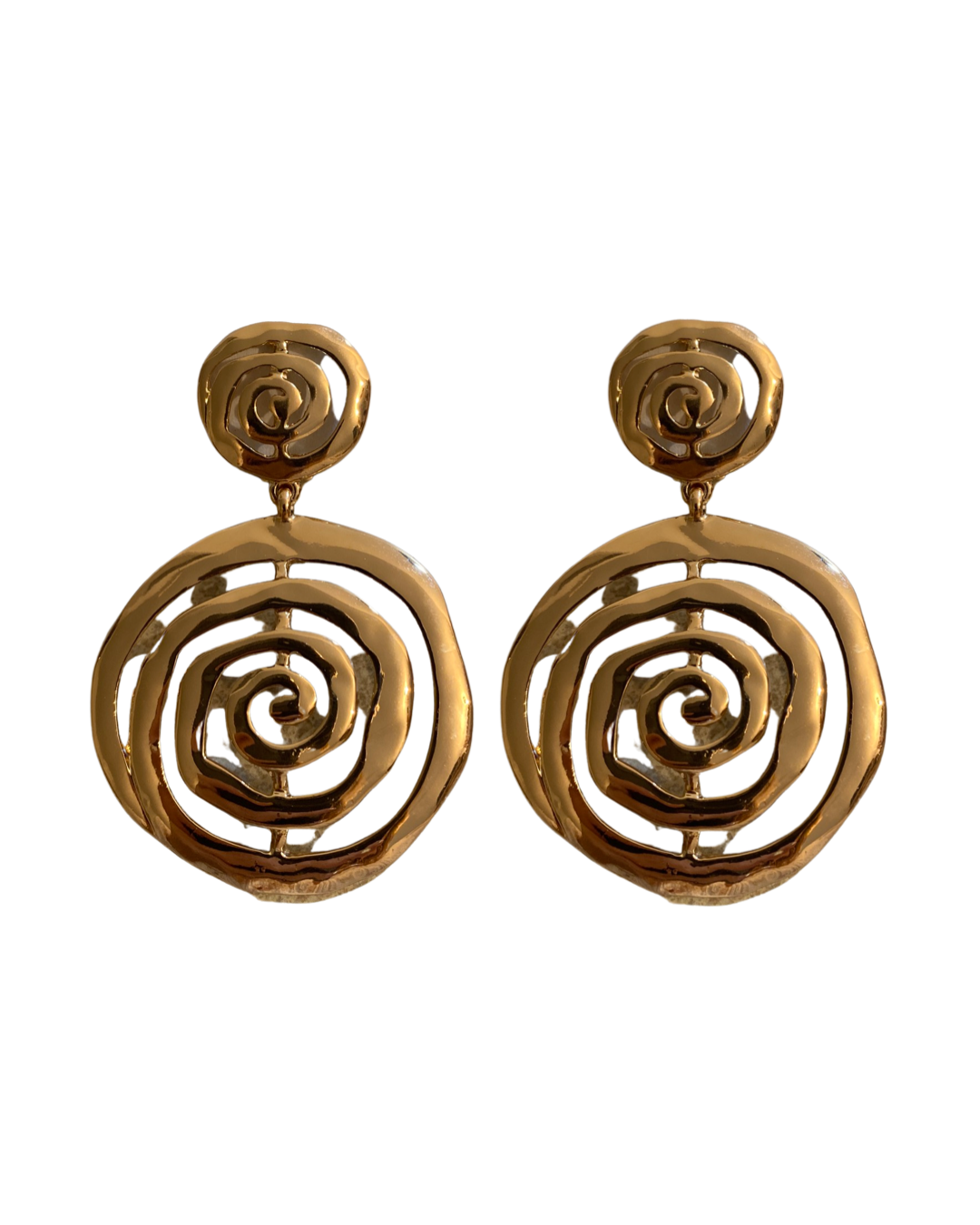 Gold Swirl Clip On Earrings