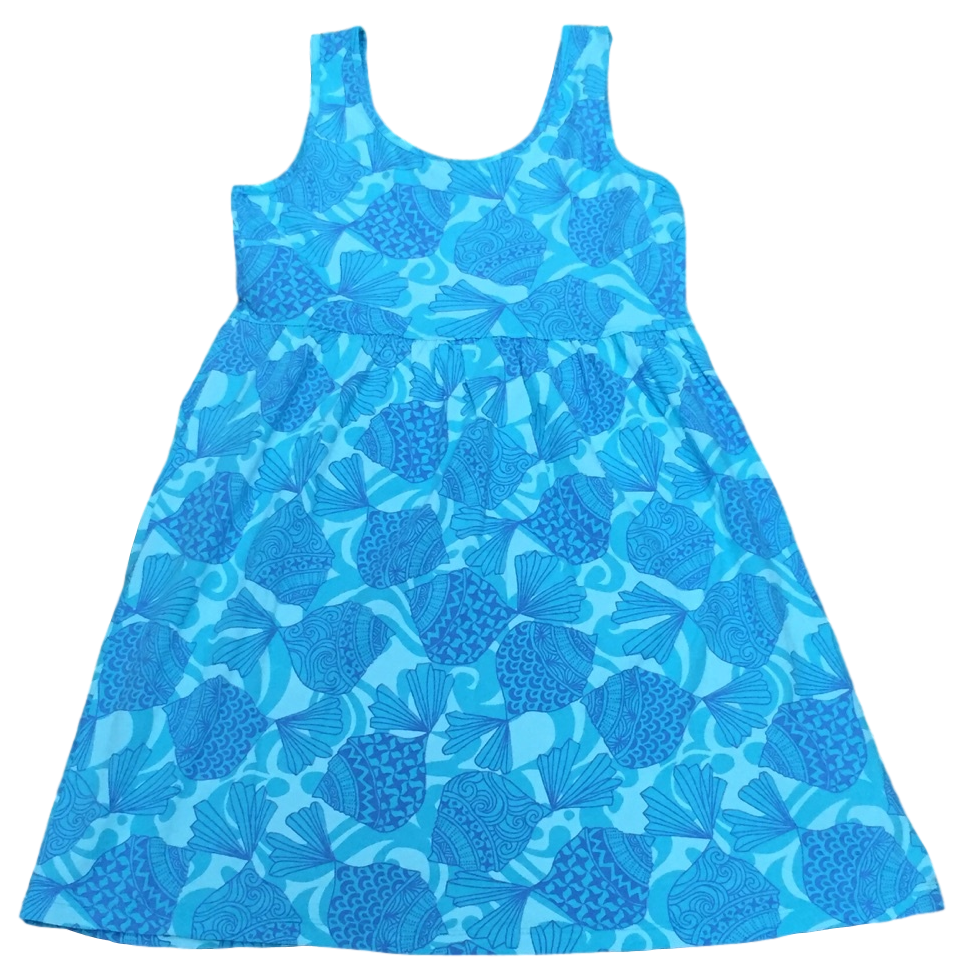 iCantoo Azure Pool Party Cotton Babydoll Dress