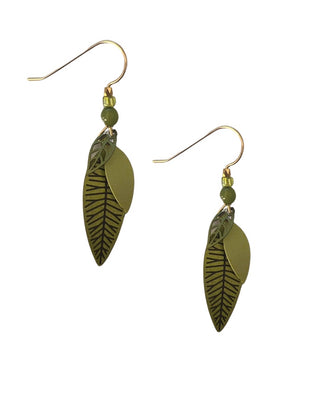 Green Leaf Earrings