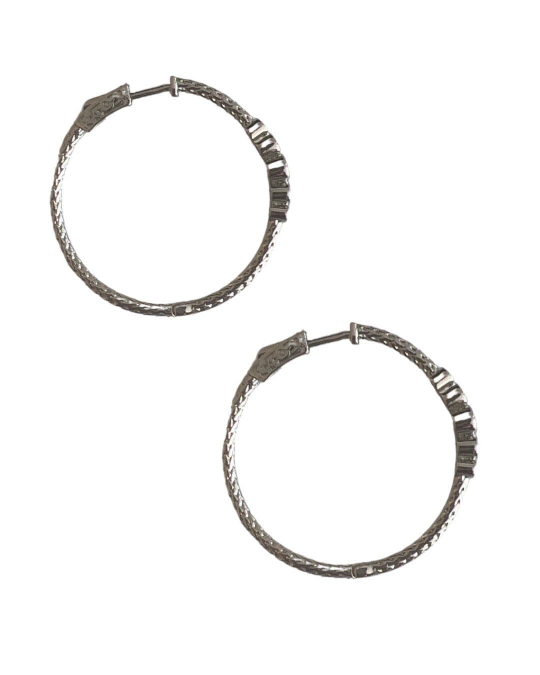5 Stone Hoop Earrings