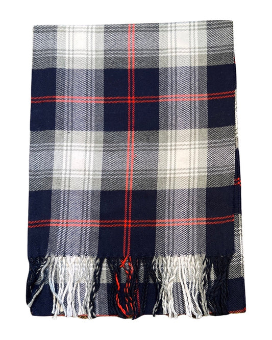 Lightweight Navy and Red Plaid Scarf