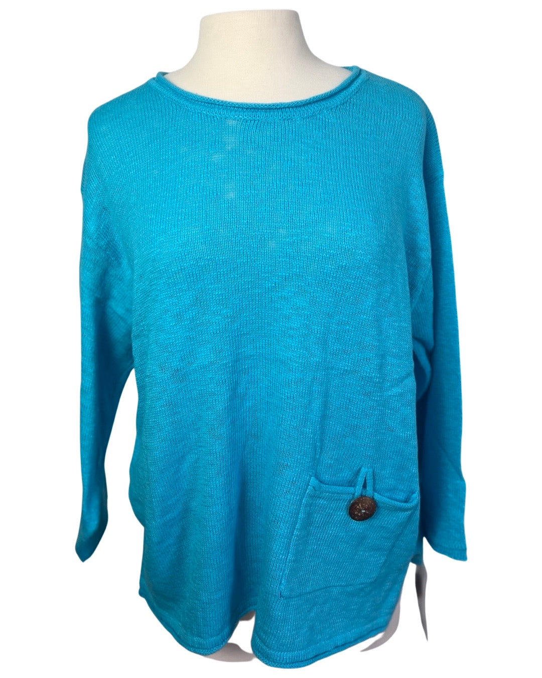 Lulu B Blue Lightweight Sweater with Pocket