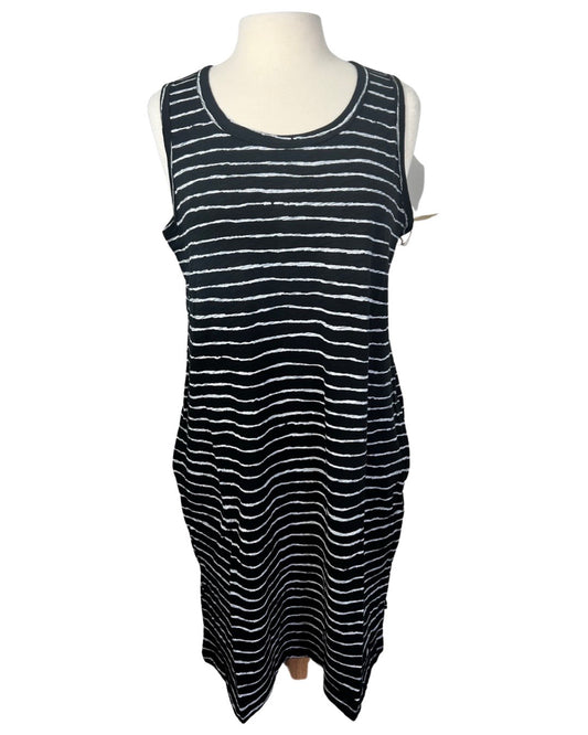 Black Stripe Cotton Tank Dress