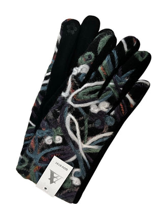 Fleece Floral Gloves