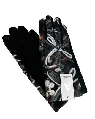 Fleece Floral Gloves