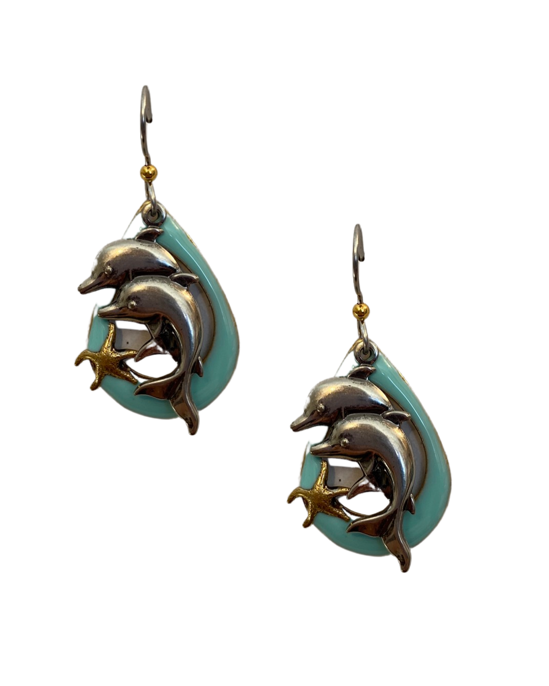 Silver Forest Dolphin Earrings 