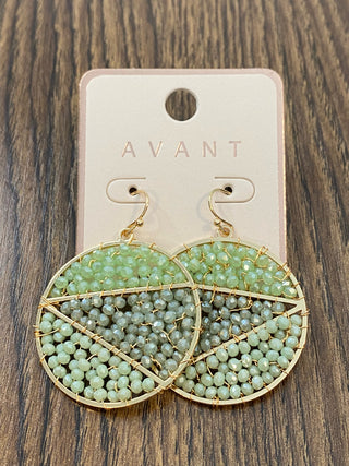 Mint Green Beaded Earrings