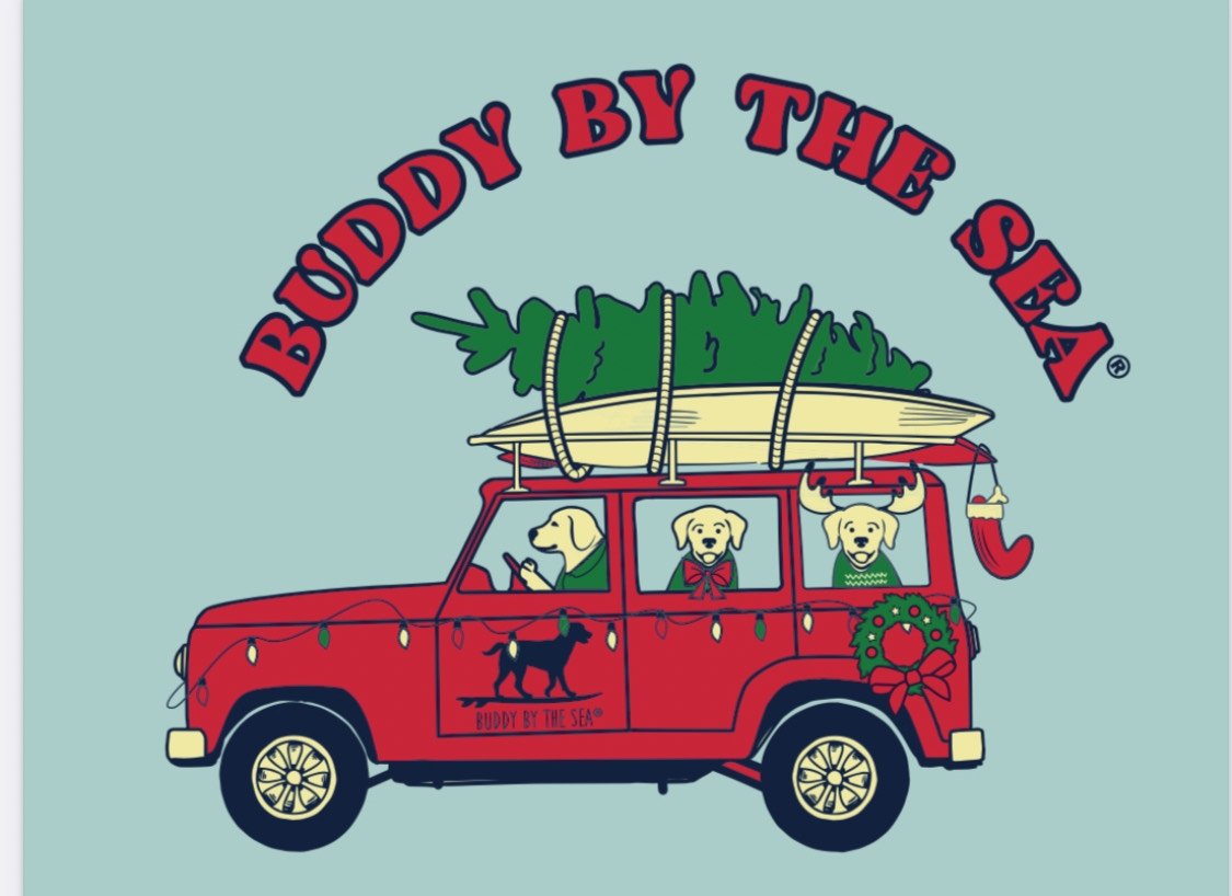 Buddy by the Sea Red Truck Christmas Tee