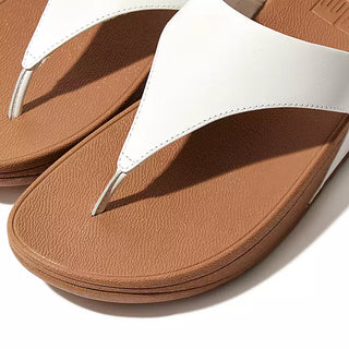 FITFLOPS LULU LEATHER TOEPOST SANDAL WHITE