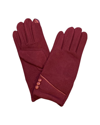 Maroon button gloves