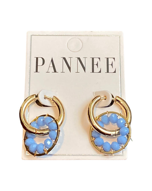 Periwinkle Beaded Double Circle Earring