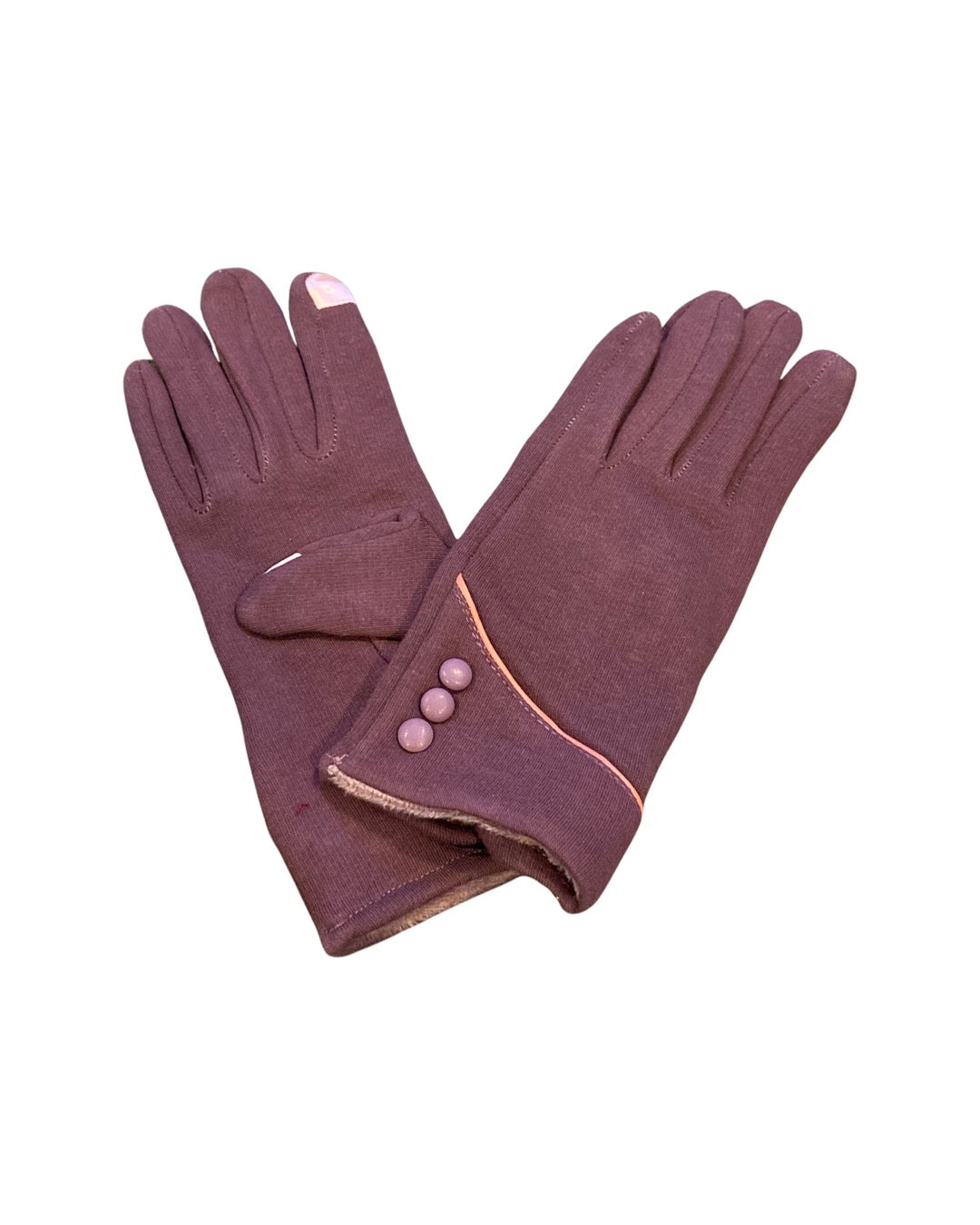 Purple button gloves