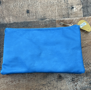 Royal Blue Leather Crossbody Wristlet