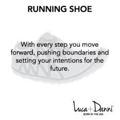 Running Shoe Bangle Luca + Danni meaning card