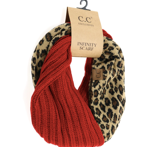 Leopard Red Infinity Scarf