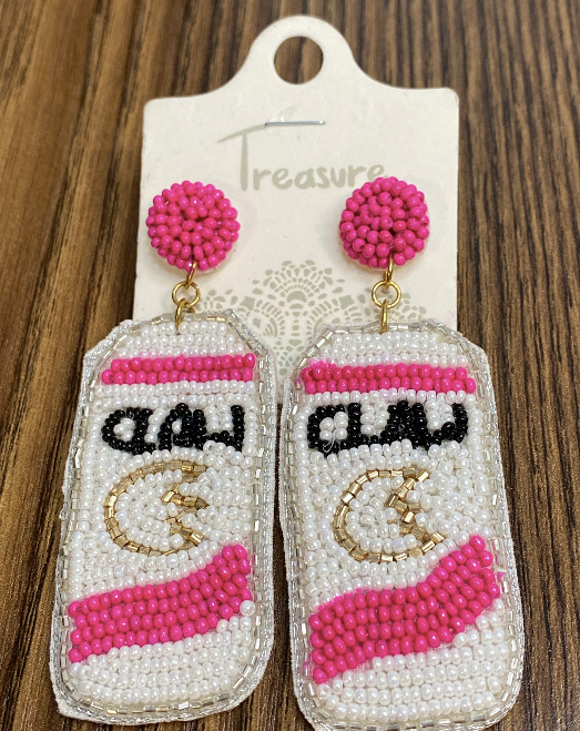White Claw Beaded Post Earrings