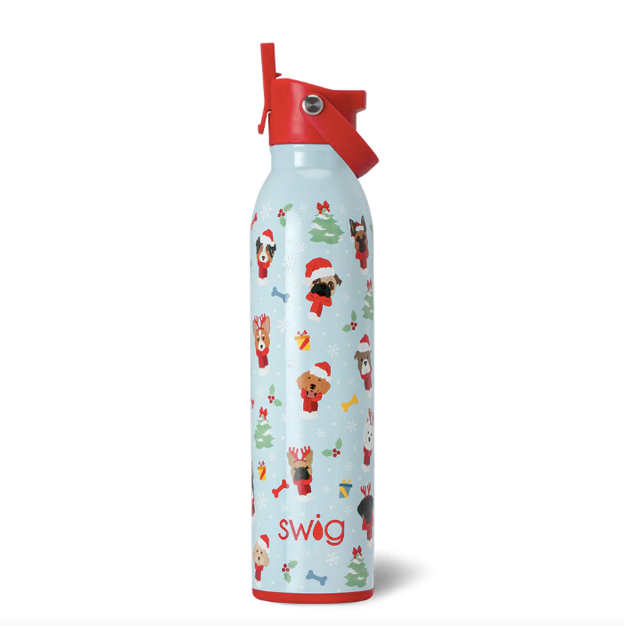 Swig Santa Paws Flip + Sip Water Bottle