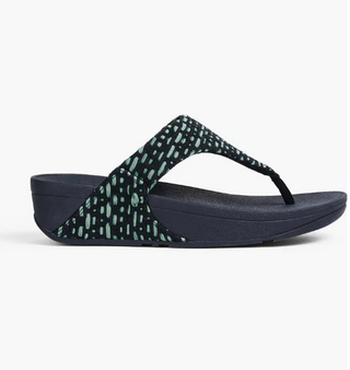 FITFLOPS LULU GEO WEBBING TOE POST SANDALS MIDNIGHT NAVY