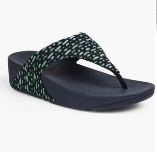 FITFLOPS LULU GEO WEBBING TOE POST SANDALS MIDNIGHT NAVY