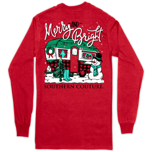Southern Couture Merry and Bright Long Sleeve T-shirt