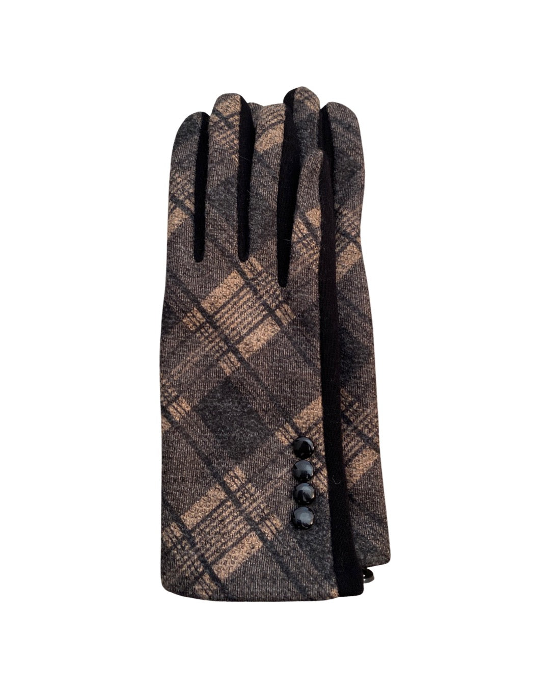 Plaid Gloves - Brown 