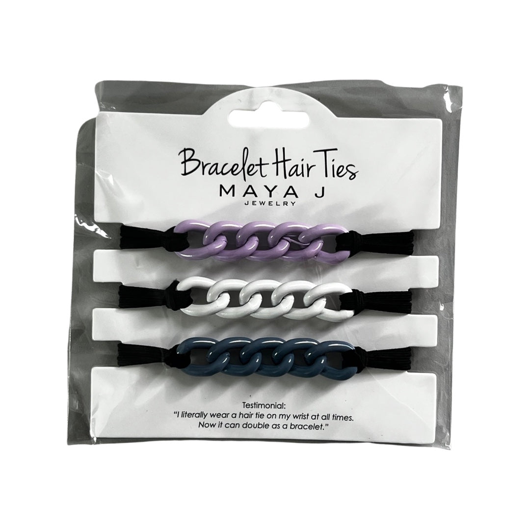 Bracelet Hair Ties Black & Purple Enamel Set