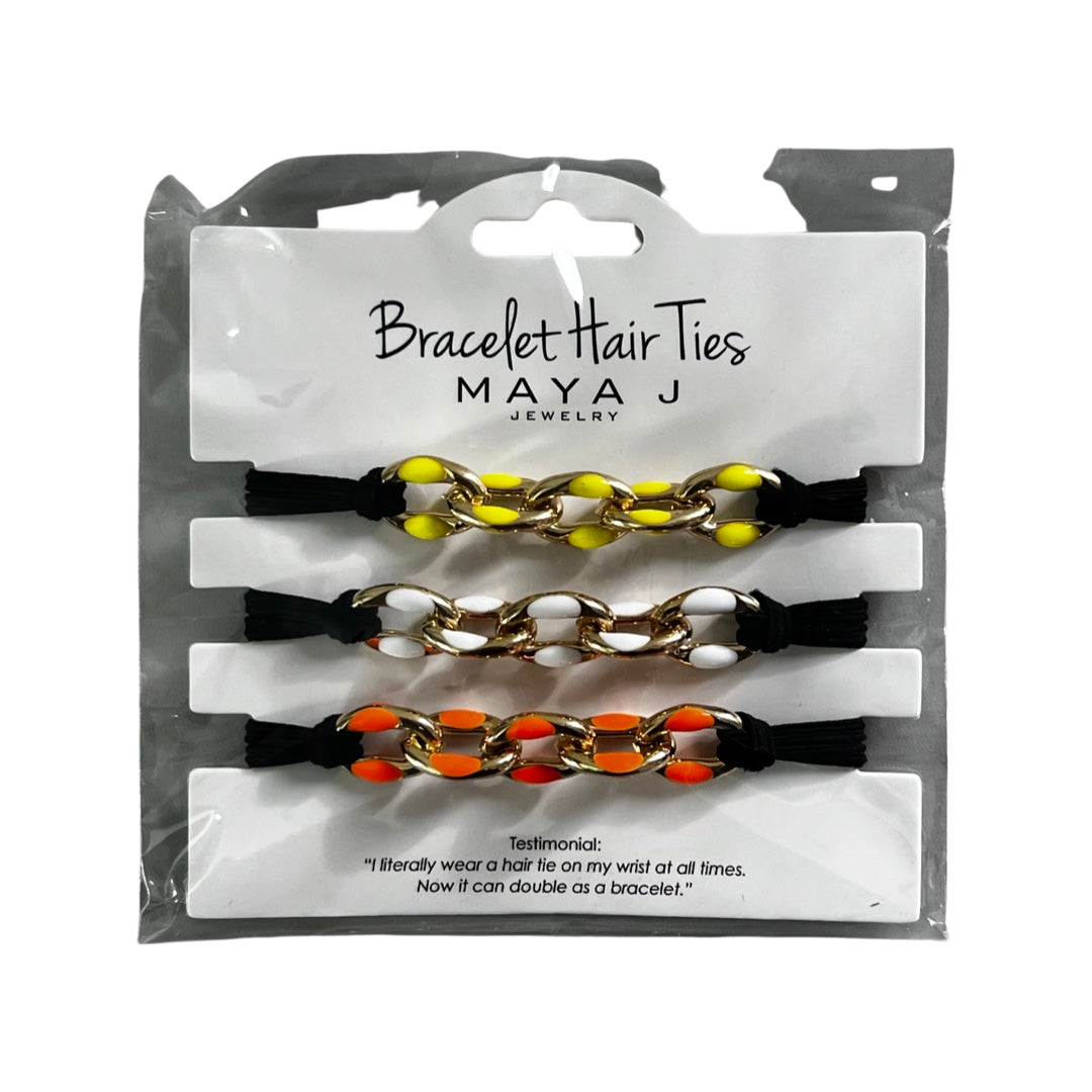 Bracelet Hair Ties Black & Small Enamel Set